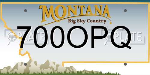 700OPQ Montana License Plate