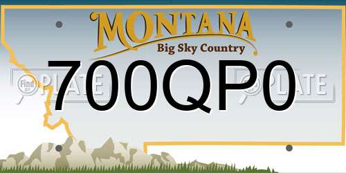 700QP0 Montana License Plate