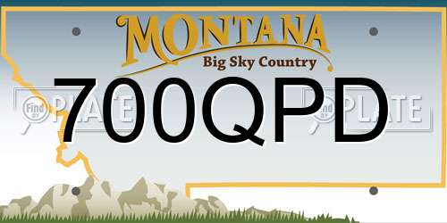 700QPD Montana License Plate