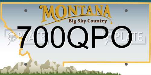 700QPO Montana License Plate