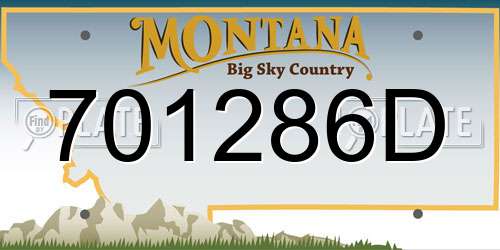 701286D Montana License Plate