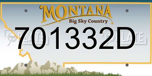 701332D Montana License Plate