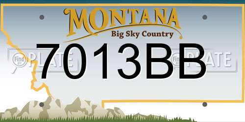 7013BB Montana License Plate