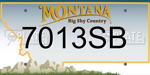 7013SB Montana License Plate