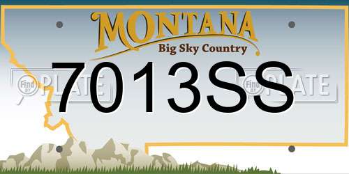 7013SS Montana License Plate