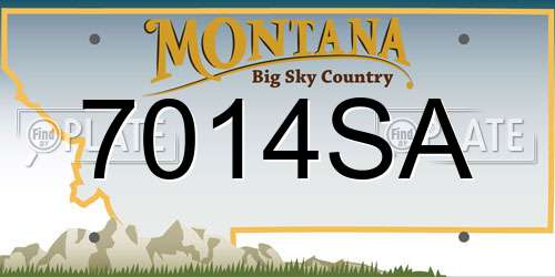 7014SA Montana License Plate