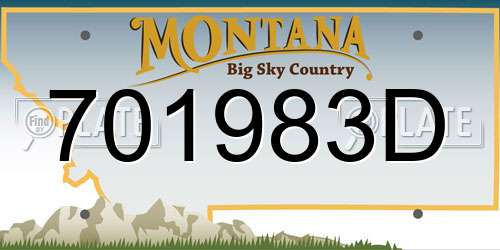 701983D Montana License Plate