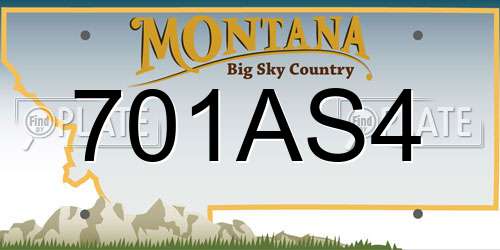 701AS4 Montana License Plate
