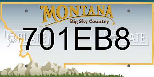 701EB8 Montana License Plate
