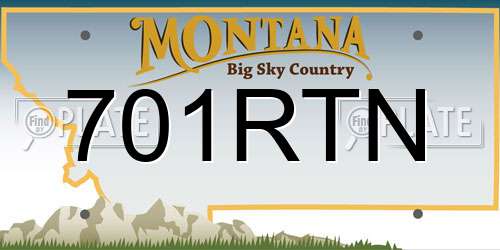 701RTN Montana License Plate