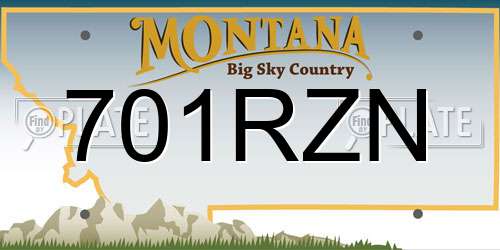 701RZN Montana License Plate