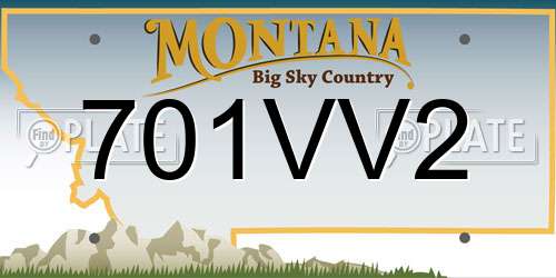 701VV2 Montana License Plate