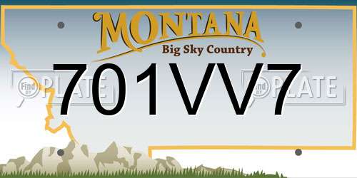 701VV7 Montana License Plate