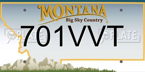 701VVT Montana License Plate