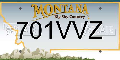 701VVZ Montana License Plate