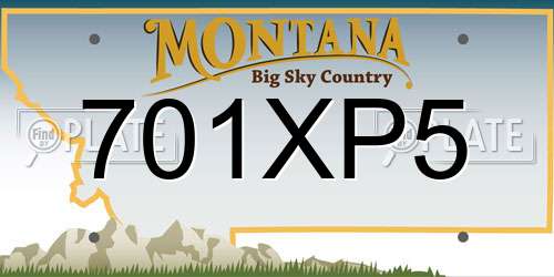 701XP5 Montana License Plate