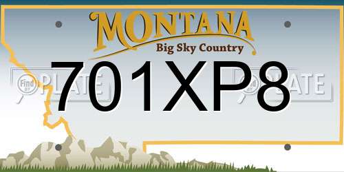 701XP8 Montana License Plate