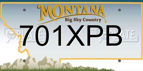 701XPB Montana License Plate