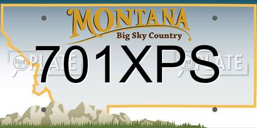 701XPS Montana License Plate