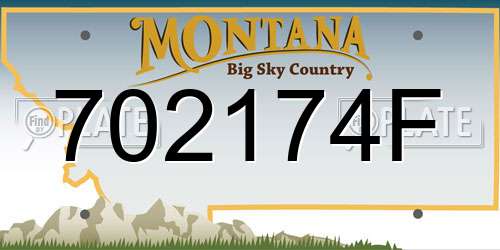 702174F Montana License Plate