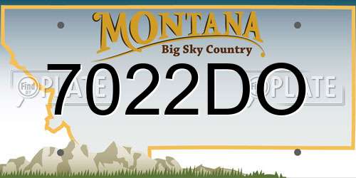 7022DO Montana License Plate