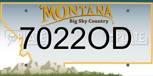 7022OD Montana License Plate