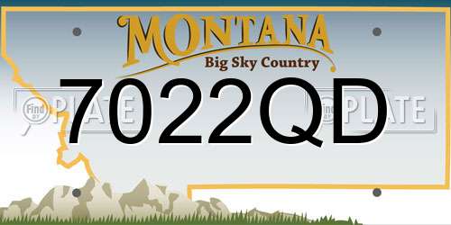 7022QD Montana License Plate