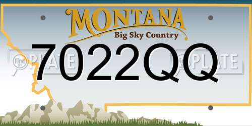 7022QQ Montana License Plate