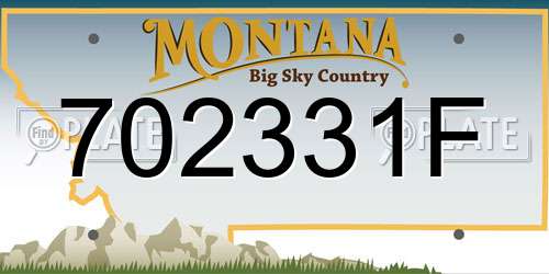 702331F Montana License Plate
