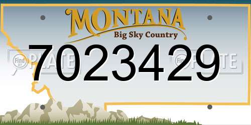 7023429 Montana License Plate