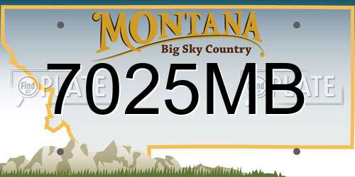 7025MB Montana License Plate