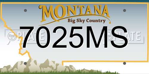 7025MS Montana License Plate