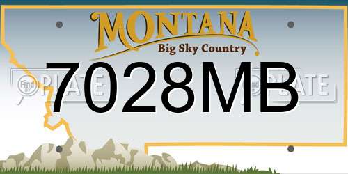 7028MB Montana License Plate