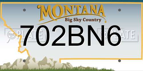 702BN6 Montana License Plate