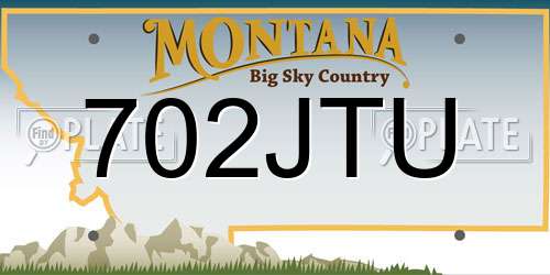 702JTU Montana License Plate