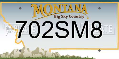 702SM8 Montana License Plate