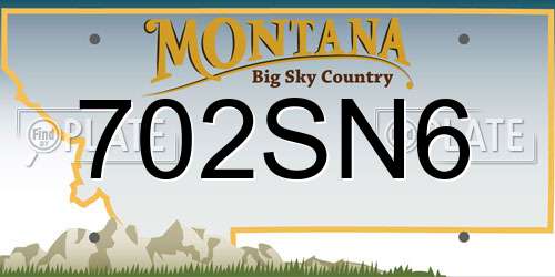 702SN6 Montana License Plate