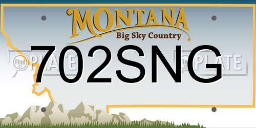 702SNG Montana License Plate