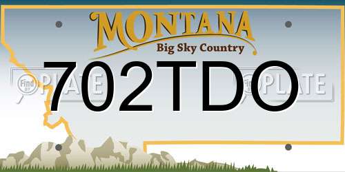 702TDO Montana License Plate