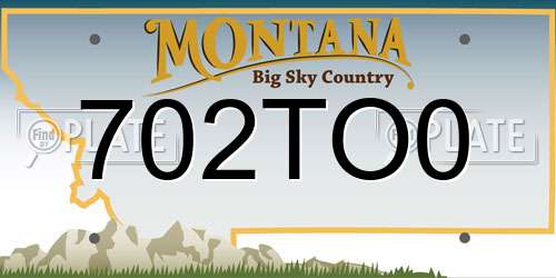 702TO0 Montana License Plate