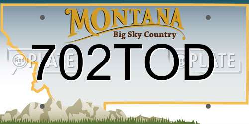 702TOD Montana License Plate