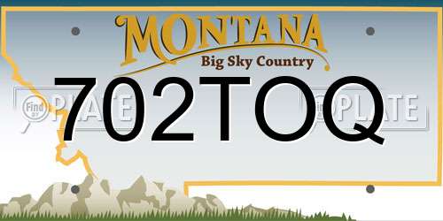 702TOQ Montana License Plate
