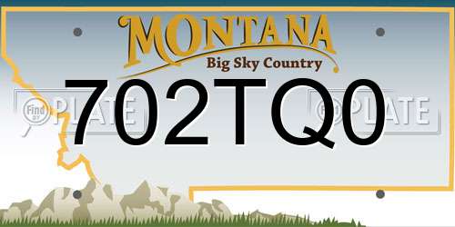 702TQ0 Montana License Plate