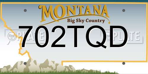 702TQD Montana License Plate