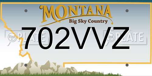 702VVZ Montana License Plate