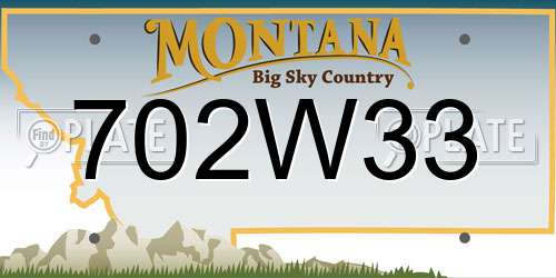 702W33 Montana License Plate