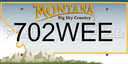 702WEE Montana License Plate