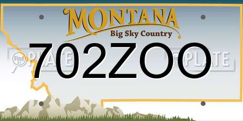 702ZOO Montana License Plate