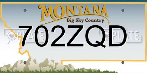 702ZQD Montana License Plate