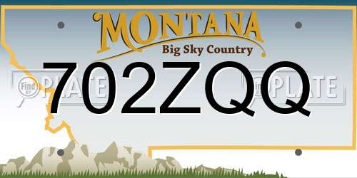 702ZQQ Montana License Plate
